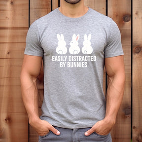 "Easily Distracted Bunnies" Premium Midweight Ringspun Cotton T-Shirt - Mens/Womens Fits