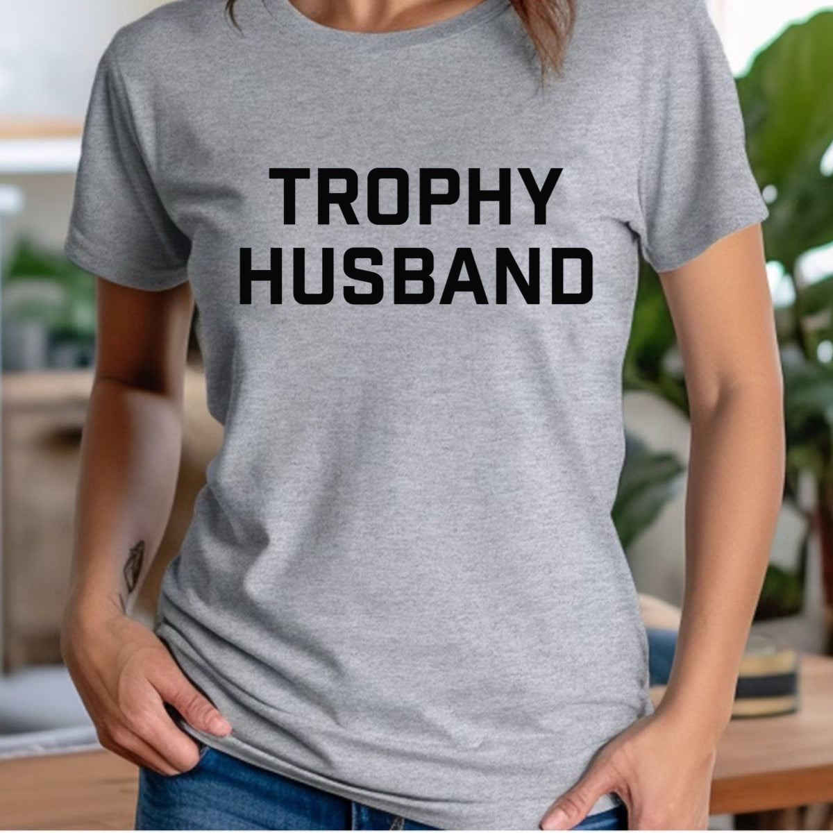 "Trophy Husband" Premium Midweight Ringspun Cotton T-Shirt - Mens/Womens Fits