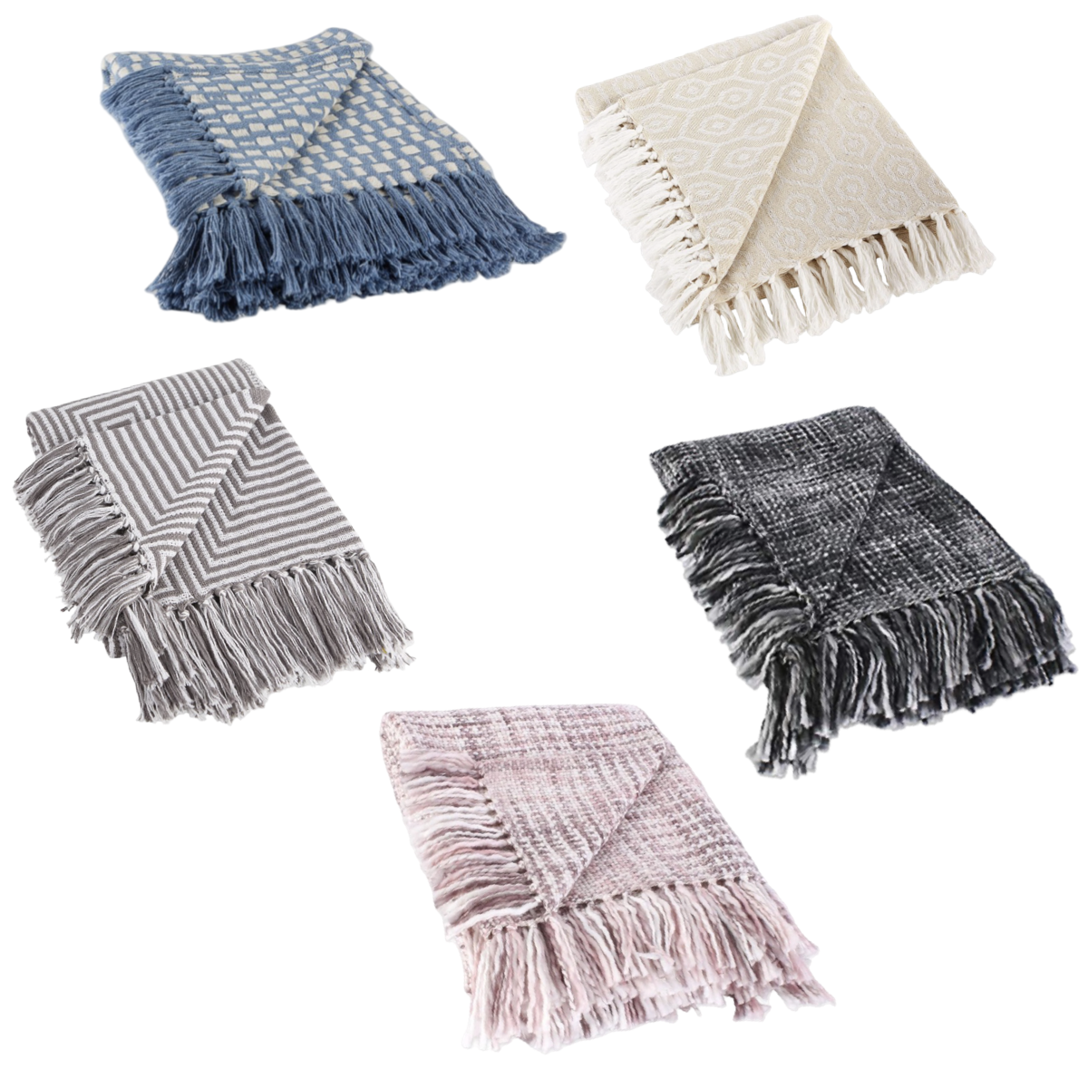 DII 50" x 60" Decorative Throw Blanket With Fringe - Cotton & Acrylic