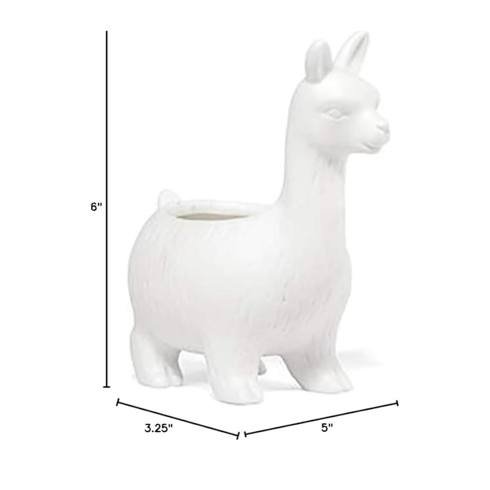 6" Porcelain Lloyd The Llama Planter By Kikkerland