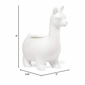 6" Porcelain Lloyd The Llama Planter By Kikkerland