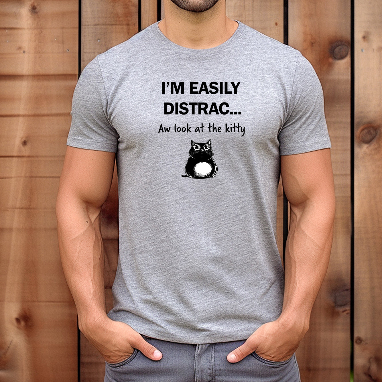 "Easily Distracted" Premium Midweight Ringspun Cotton T-Shirt - Mens/Womens Fits