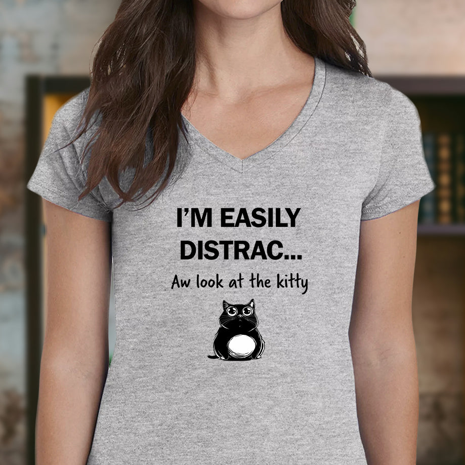 "Easily Distracted" Premium Midweight Ringspun Cotton T-Shirt - Mens/Womens Fits