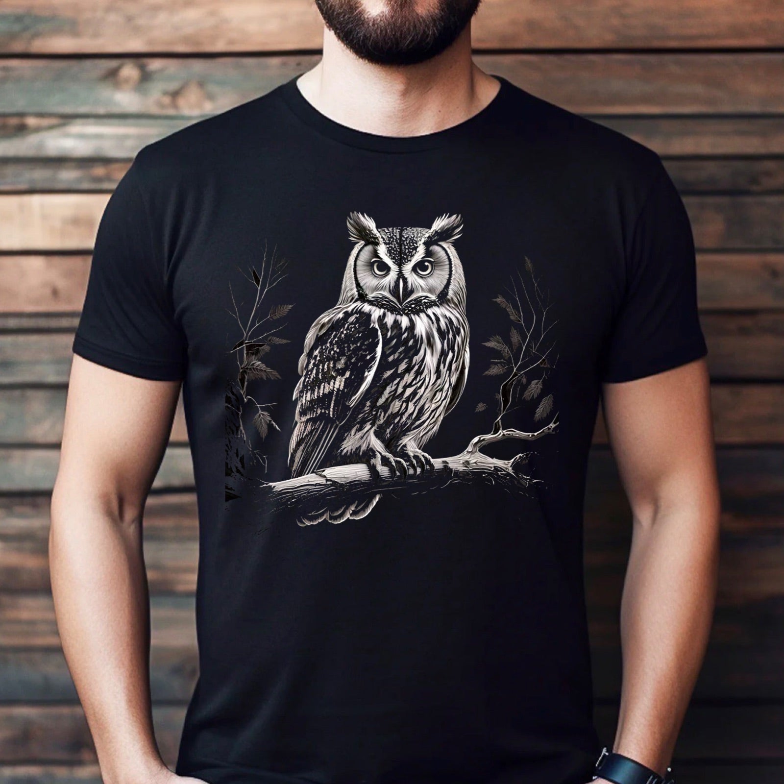 "Intricate Owl" Premium Midweight Ringspun Cotton T-Shirt - Mens/Womens Fits