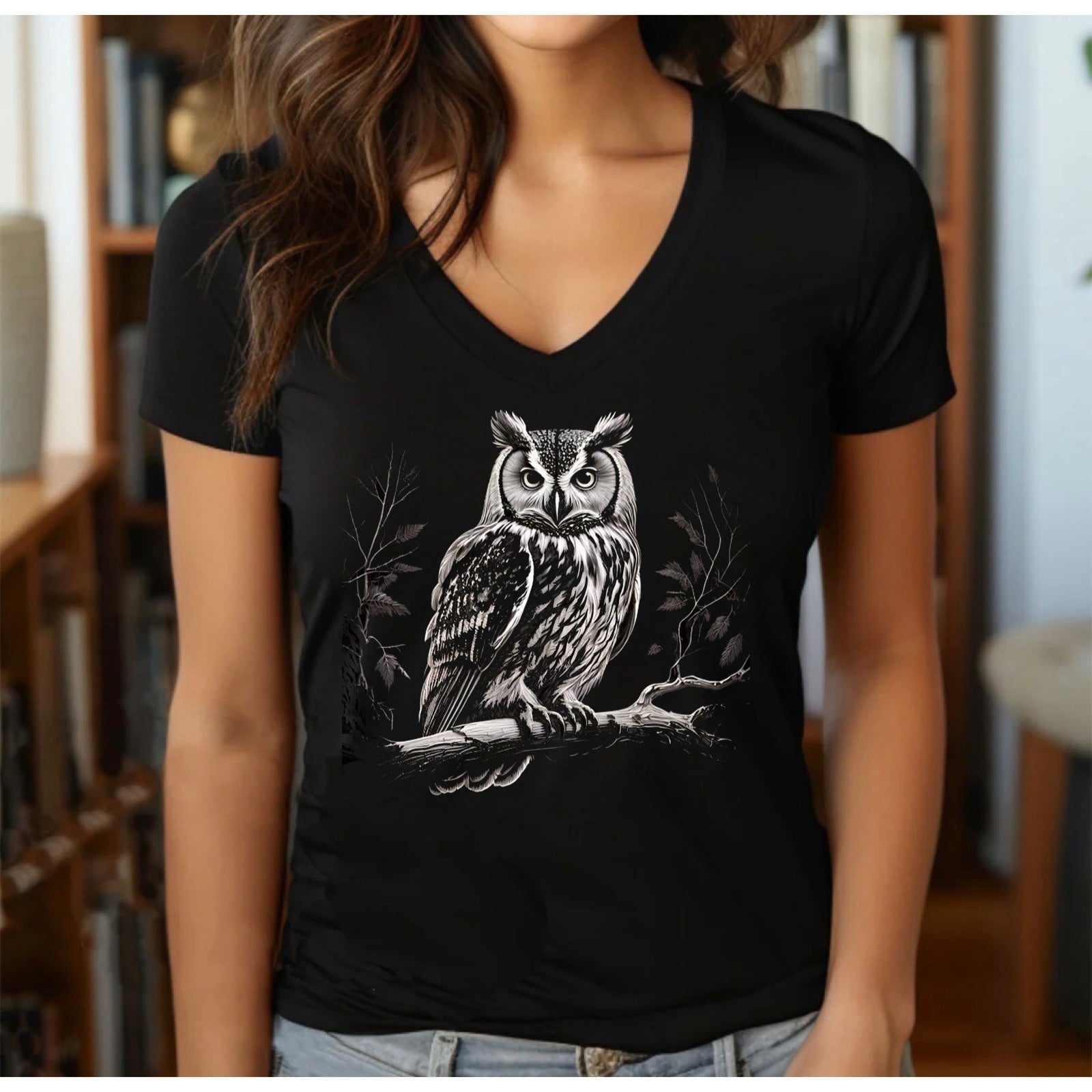 "Intricate Owl" Premium Midweight Ringspun Cotton T-Shirt - Mens/Womens Fits