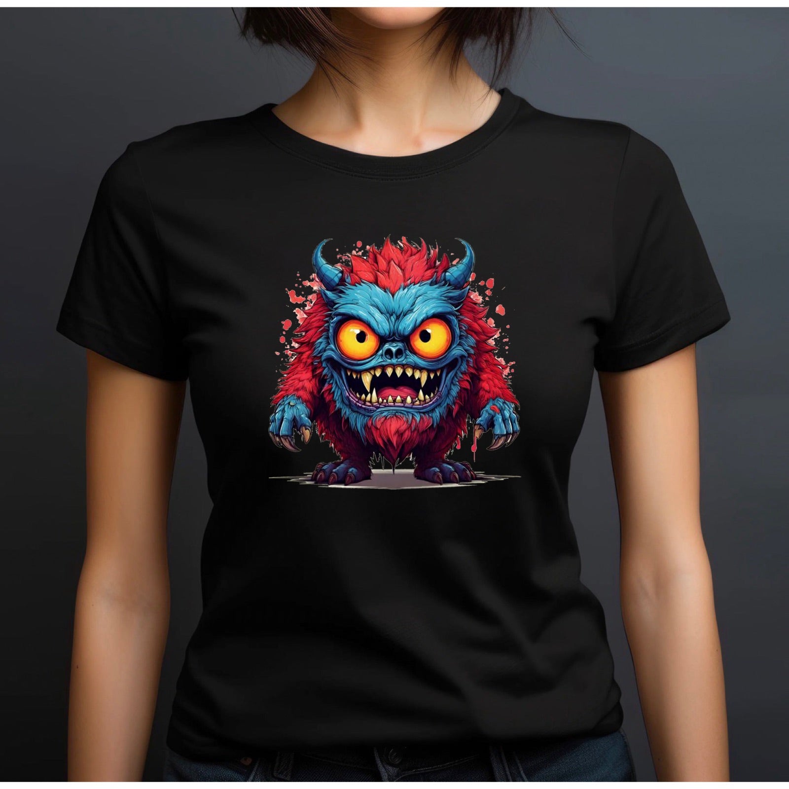 "Cute Red Monster" Premium Midweight Ringspun Cotton T-Shirt - Mens/Womens Fits