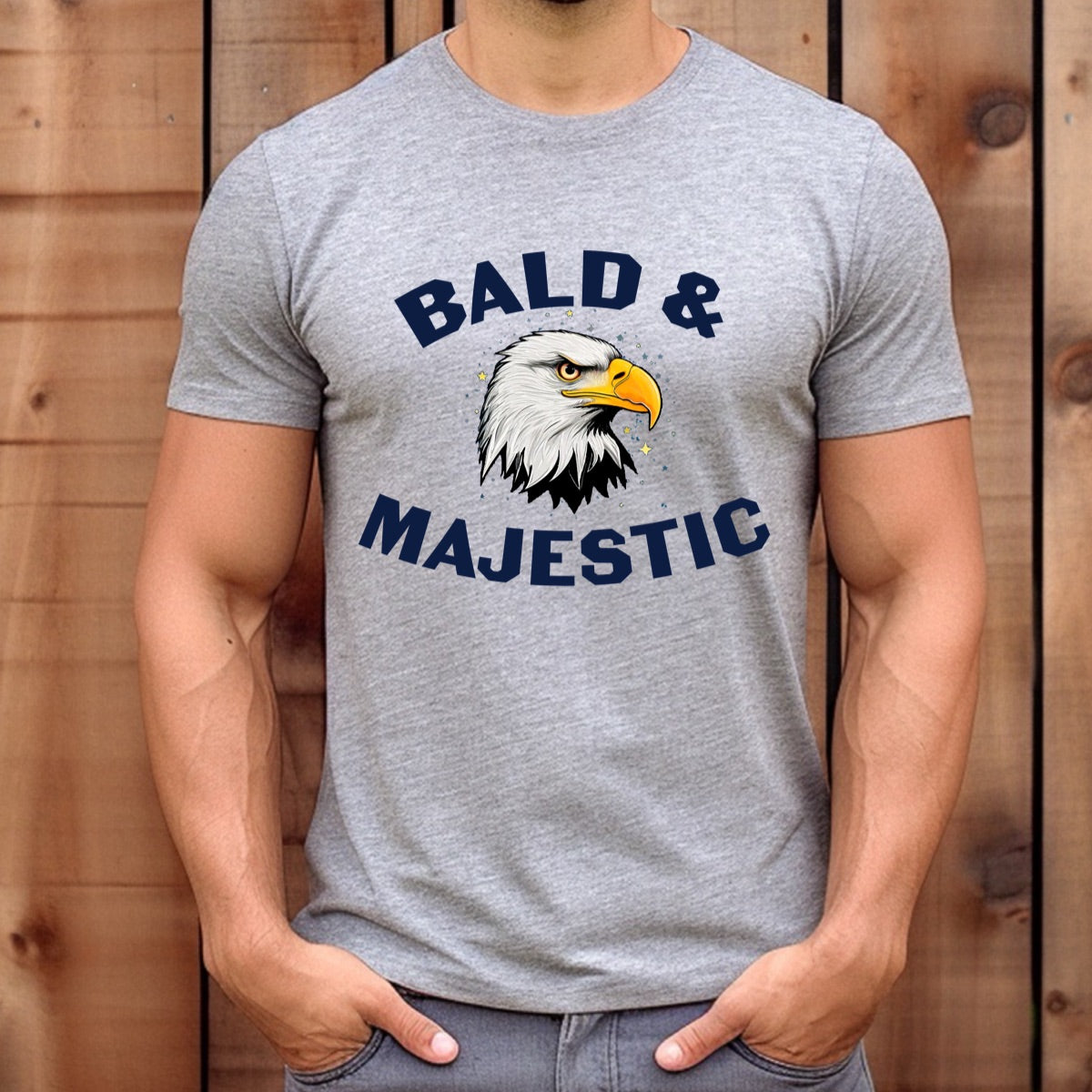 "Bald And Majestic" Premium Midweight Ringspun Cotton T-Shirt - Mens/Womens Fits