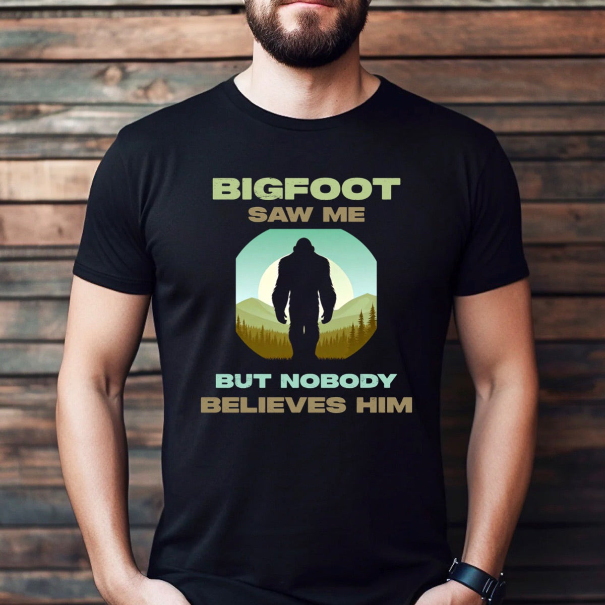 "Bigfoot Saw Me" Premium Midweight Ringspun Cotton T-Shirt - Mens/Womens Fits