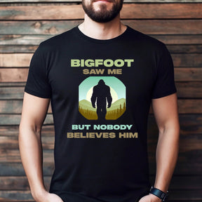 "Bigfoot Saw Me" Premium Midweight Ringspun Cotton T-Shirt - Mens/Womens Fits