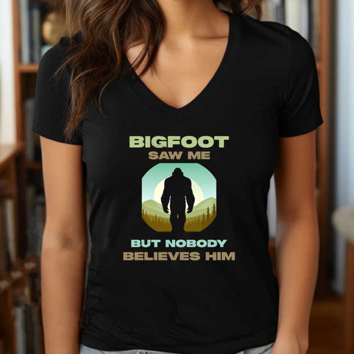 "Bigfoot Saw Me" Premium Midweight Ringspun Cotton T-Shirt - Mens/Womens Fits