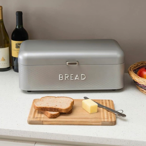 16.5" Home Basics Matte Finished Steel Bread Box w/ Ventilation