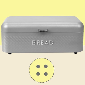 16.5" Home Basics Matte Finished Steel Bread Box w/ Ventilation