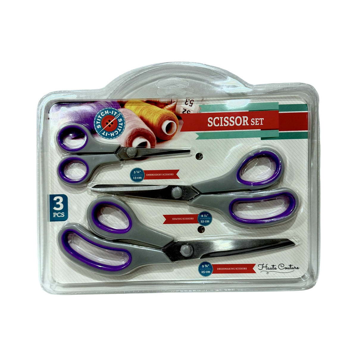 3pk Sewing Scissor Set - Embroidery, Sewing & Dressmaking Scissors