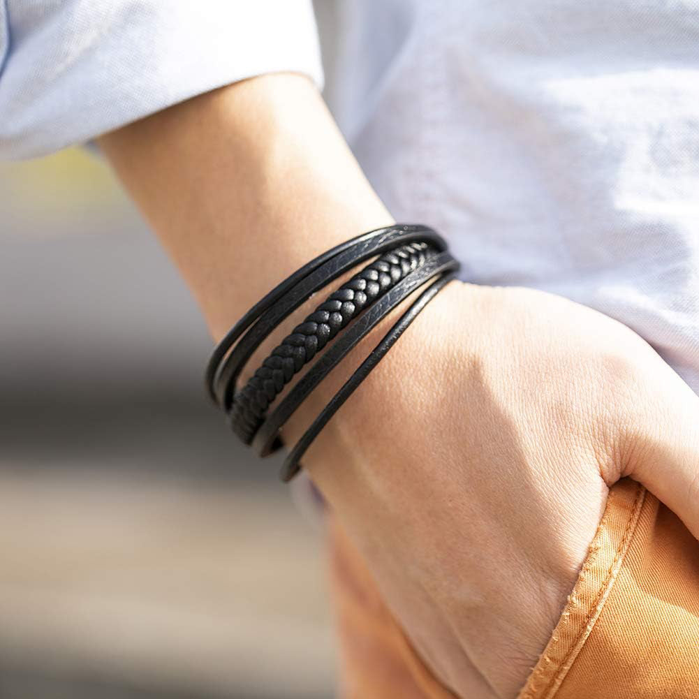 Amazon.com: Jinlinjew Personalized Leather Bracelet for Men Custom Name Add  Your Own Text Mens Bracelets Gift for Boyfriend Husband Dad: Clothing,  Shoes & Jewelry