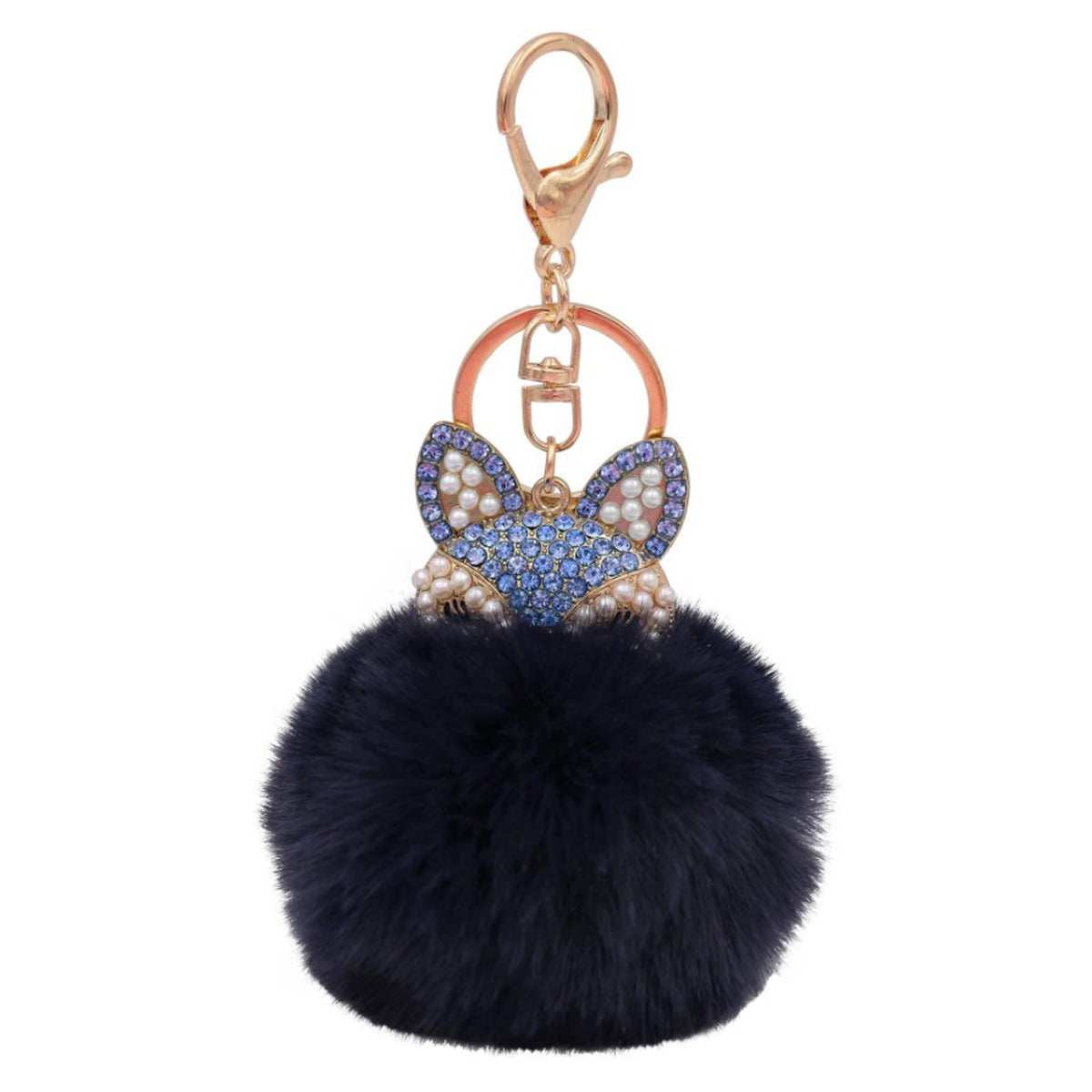1pc Faux Fox Fur Pom Pom for Hat Keychain Bag Pendant with Press Button/  Elastic Rope Fake Fur Hat Bubble Removable