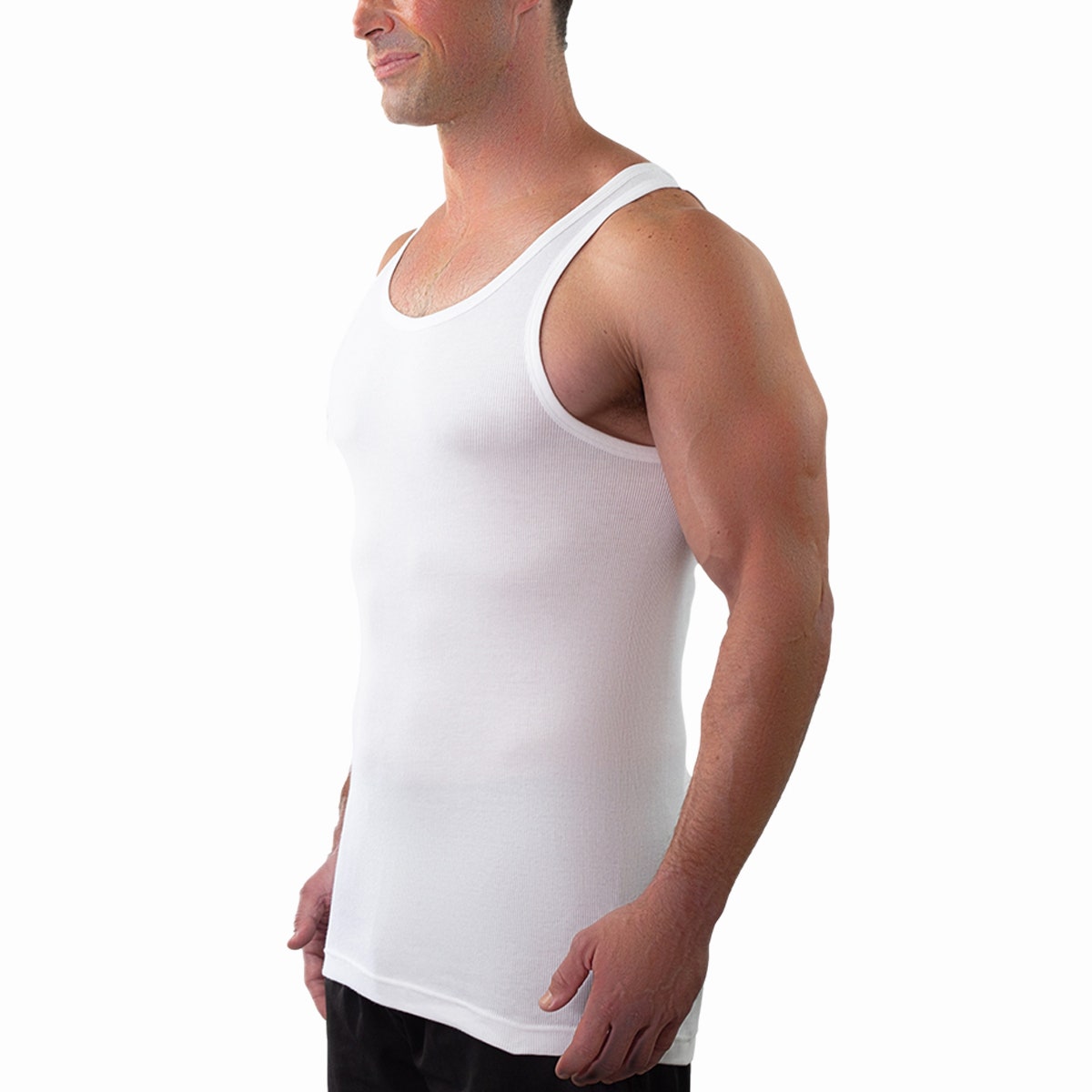 Mens 6 Pack Tank Top A Shirt-100% Cotton Ribbed Undershirts-Multicolor &  Sleeveless Tees(Black, Medium) 