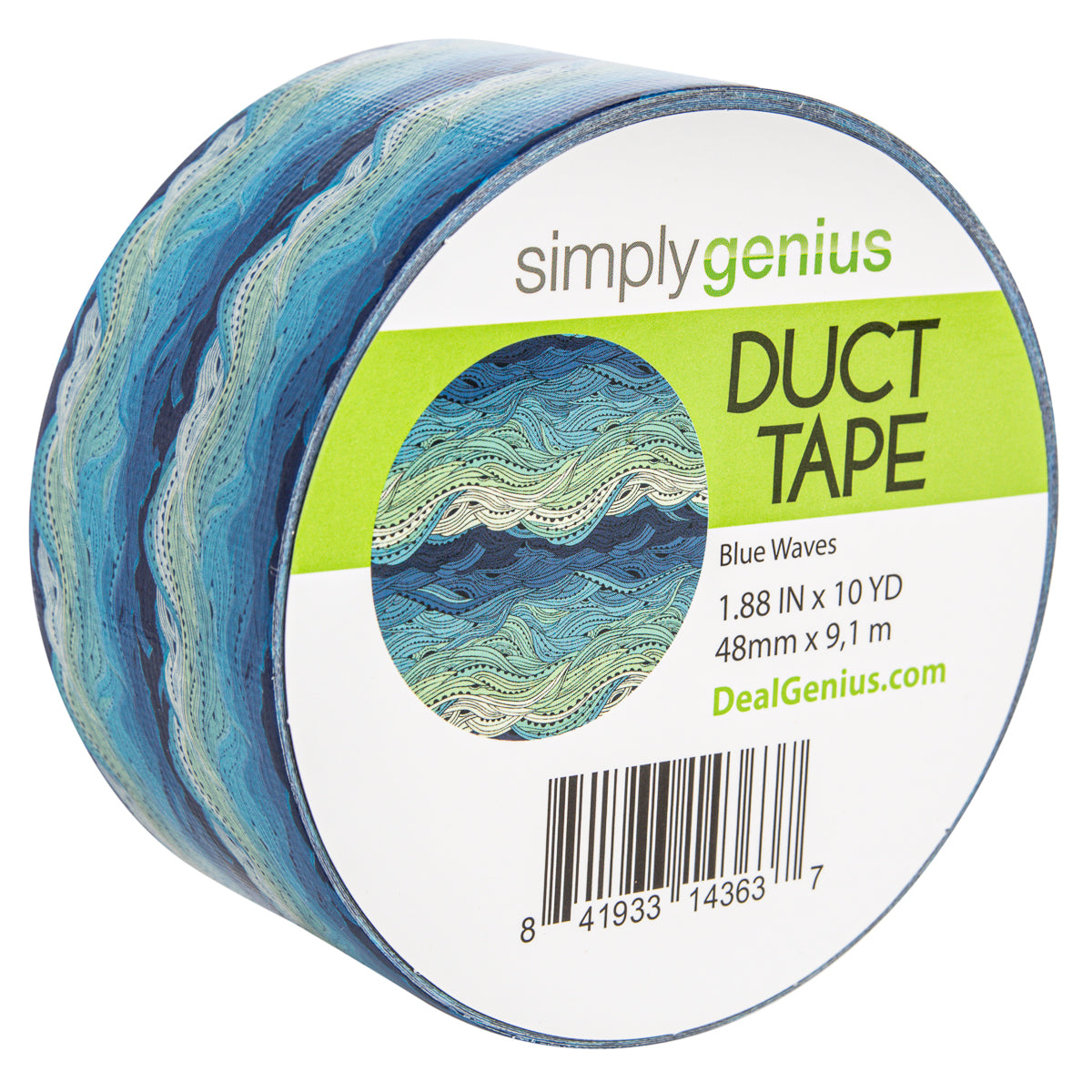 Duck Brand Printed Duct Tape, Blue Marbling, 1.88 Inches x 10 Yds