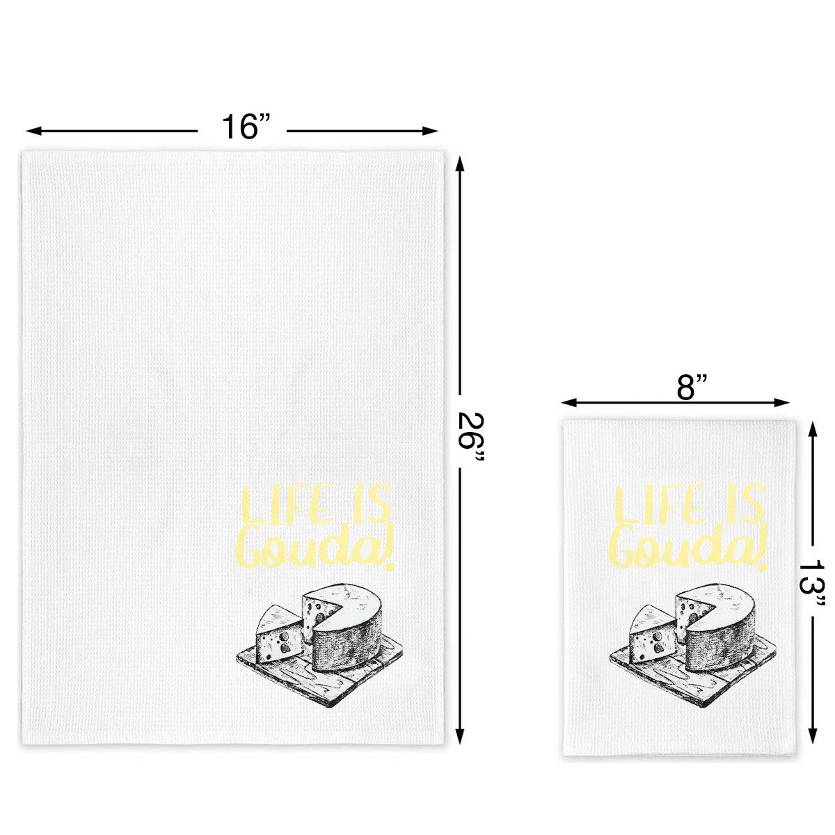 Funny Kitchen Towels with Sayings. 4pc Kitchen Towel Set, Fun Pun Gadget