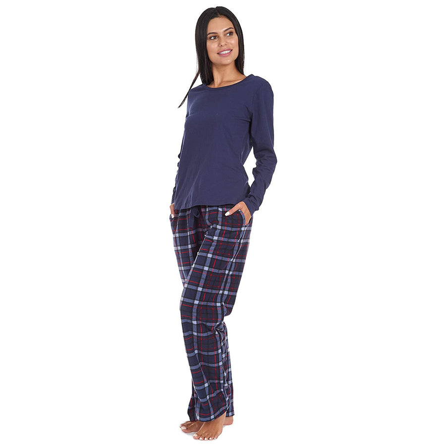 2pc Cherokee Women’s Pajamas Set – Scoop Top, Micro Fleece Pants